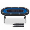 70x35 Inch Folding Poker Table for 8 Players for Texas Hold'em & Blackjack view 1