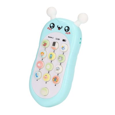 Rcniso Multifunction Baby Phone Toy Cartoon Bee Style for Sleep Musical Education (Green with Lanyard)