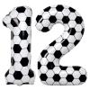 Big Soccer 12 Balloons, 9th Birthday Decorations for Boys, 40 Inch Number 12 Balloon Self Inflating White Soccer Foil Balloon for Kids Sport Theme Celebration Word Cup Anniversary Decorations Supplies view 1