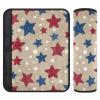 Seat Belt Covers 2 Pack Patriotic Red Blue Star Car Seat Strap Covers Super Soft Car Seat Neck Cover for Boys Girls Adults Babies M view 2