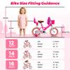 Ecarpat Kids Bike for Girls Ages 2-7 Years Old, 12 14 16 Inch Kids Bike with Training Wheels, Doll Seat, Streamers and Basket, Toddler Girl Bicycle, Multiple Colors (inch,16, Fuchsia) view 4