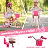Ecarpat Kids Bike for Girls Ages 2-7 Years Old, 12 14 16 Inch Kids Bike with Training Wheels, Doll Seat, Streamers and Basket, Toddler Girl Bicycle, Multiple Colors (inch,12, Fuchsia) view 3
