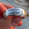 Spinning Subway Train Ring, Vintage Industrial Subway Track Fidget Band Ring, Rotatable Anxiety Relief Spinner Band, Silent, Quirky Jewelry Gifts for Transit Lover, City Explorer (8) view 2