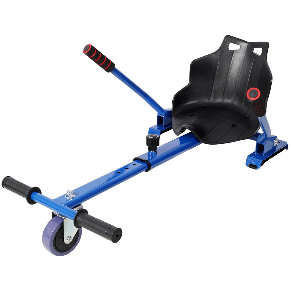 Hoverboard Seat Attachment Go-Kart Fits 6.5" 8" 10" Hoverboards Sturdy Adjustable Frame with Foam Handlebars and 360 Drifting Wheel Blue