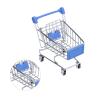 Sunisfa Mini Grocery Cart Mini Shopping Cart Supermarket Handcart Blue Iron Fruit Flower Cosmetic Pen Storage Toy Gift with Exquisite Appearance for Home Kitchen Office view 4