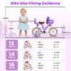 Ecarpat Kids Bike for Girls Ages 2-7 Years Old, 12 14 16 Inch Kids Bike with Training Wheels, Doll Seat, Streamers and Basket, Toddler Girl Bicycle, Multiple Colors (Inch, 12, Purple) view 4