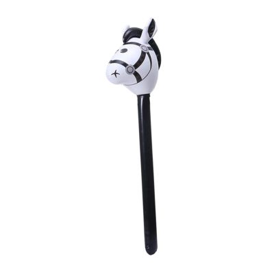 FewNvWa Horsehead Stick Toy Inflatable Horse Head Balloon Hobby Horse Stick Blowing Up Stick Animal PVC Material Lightweight Balloon Suitable for Birthday Par, Black