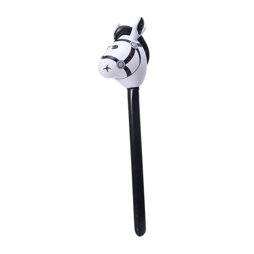 FewNvWa Horsehead Stick Toy Inflatable Horse Head Balloon Hobby Horse Stick Blowing Up Stick Animal PVC Material Lightweight Balloon Suitable for Birthday Par, Black