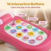 hahakarda Princess Baby Toy Cell Phone, Pink Flip Design, 16 Interactive Buttons, Sounds and Lights, for Early Development, Girl Birthday Gift view 2