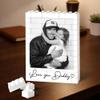 Chillever Personalized Brick Daddy & Me Photo Building Brick Block Custom Puzzle Gift for Fathers Day, Birthday Sentimental Keepsake Gift for Daddy from Kids, Unique Photo Present For Dad 4 view 3