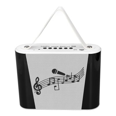 Omquot Kids Mini Karaoke Machine Wireless Bluetooth Speaker Vocal Microphone for Home Parties Portable Colorful Design (White Dual Mic)