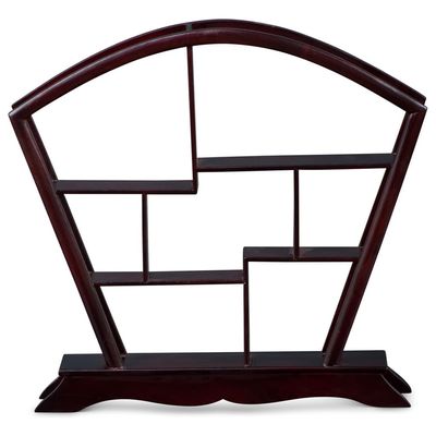 ChinaFurnitureOnline Small Table Top Chinese Fan-Shaped Wooden Curio Display Stand