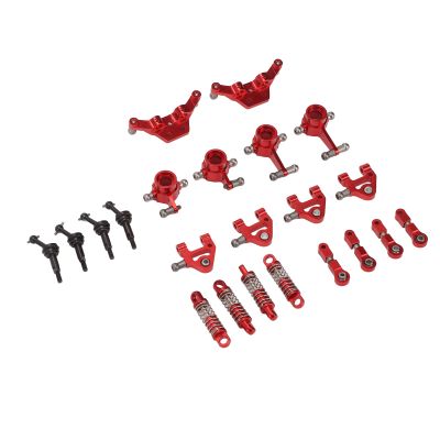 Omquot Aluminum RC Car Upgrade Parts Kit Durable Shock Absorbers CVD Drive Shaft for K969 1/28 RC Car, Easy Installation for Car Lovers (Red)