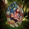 Patriotic American Flag Wind Spinner, 4th of July Fireworks Theme, Hanging Outdoor Decoration view 2