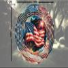 Patriotic American Flag Wind Spinner, 4th of July Fireworks Theme, Hanging Outdoor Decoration view 3