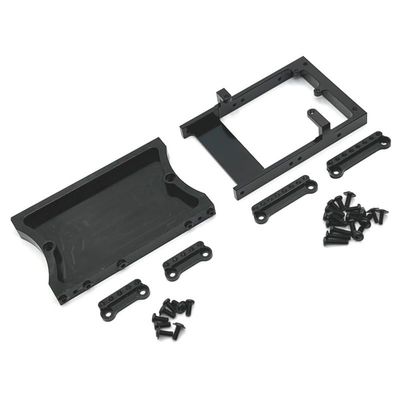 Metal Upgrade Tail Beam Servo Compartment Suspension Bracket RC Car Parts for MN 1/12 D90 D91 D96 MN98 MN99S RC Car Accessories(Black)