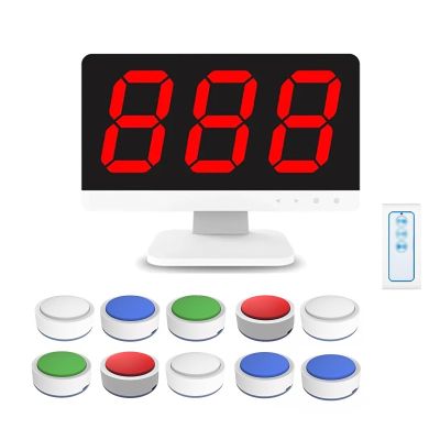 MEUBLLY Wireless Quiz Buzzer System, Game Show Answer Buzzers with Remote Control, LCD Scoreboard Display, 3 Answering Modes, 4 LED Status Indicators, for Classroom, Party, Office Contest(10 Buzzers)