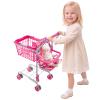 VEVOR Shopping Cart for Kids, Sturdy Metal Frame, Toy Shopping Cart with Baby Doll, 4 Rolling Wheels, Doll Seat Carrier, Grocery Pretend Play Toy Trolley, Folds for Easy Storage, for Toddlers Ages 3+ view 1