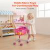 VEVOR Shopping Cart for Kids, Sturdy Metal Frame, Toy Shopping Cart with Baby Doll, 4 Rolling Wheels, Doll Seat Carrier, Grocery Pretend Play Toy Trolley, Folds for Easy Storage, for Toddlers Ages 3+ view 3