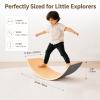 OCINONE Wooden Balance Board for Kids, Montessori Wobble Board with Anti-Slip Surface, 33 Inch Natural Curved Balance Toy for Toddlers, Open-Ended Waldorf Play Equipment for Indoor Active Play, Gifts for Kids Ages 3+ Years view 3