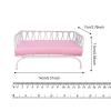 Fonowx Miniature Dollhouse Sofa with Removable Cloth Cushion Metal Furniture Couch Model Realistic Pretend Suitable for Gift Giving Home, White view 2