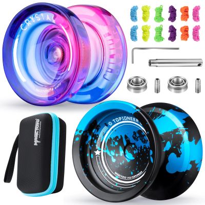 MAGICYOYO Responsive Yoyos 2 Pack, Metal Yoyo V12 + Crystal Yo-yo K2