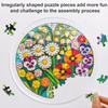 Jollitot Acrylic Puzzle for Adults, Flower Stained Glass Acrylic Jigsaw Puzzle Suncatcher Window Hanging, DIY Sun Catcher Puzzle with Unique Irregular Pieces, Home Decor Gift for Women Mom L view 3