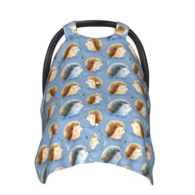 Cute Hedgehog Plant B Print Baby Car Seat Covers, Cute Nursing Cover Breastfeeding Cover, Breathable Stroller Covers, Multi-use Infant Carseat Canopy, Baby Boys Girls Newborn Essentials