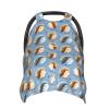 Cute Hedgehog Plant B Print Baby Car Seat Covers, Cute Nursing Cover Breastfeeding Cover, Breathable Stroller Covers, Multi-use Infant Carseat Canopy, Baby Boys Girls Newborn Essentials view 1