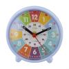 Belnotelt Colorful Silent Learning Wall Clock for Ages 4-8, for educational Time Teaching Tool with Rainbow Design and 24-Hour Inner Ring for Classroom and Home(Early School Blue) view 1