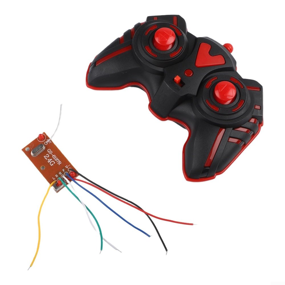 Shophubio 2.4G 4-Channel Remote Control Module Kit with Transmitter and Receiver Board for RC Vehicles, Stable Wireless Circuit System(Red)