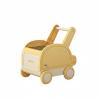 KQFCAZRE Young Child Push Toy Storage Large Capacity Push Along Pusher with Storage Construction Block Lid Multifunctional Infant Pusher Cart for Infants, Yellow, Yellow and White, Small view 1