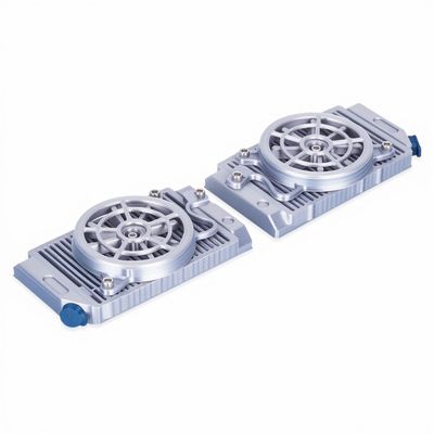1/10 1/8 RC Scale Radiator Fan Decoration, Simulation Engine Bay Accessory for RC Crawler Cars (Silver Radiator Edition)