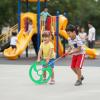 MotiveTech Hoop and Toy Screen Fun Rolling Hoop Game Push Wheel Toy for Outdoor, Playground, Yellow, Large view 3
