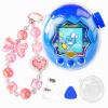 Case for Tamagotchi Paradise Electronic Pet - 2Pcs Screen Protector PC Protective Shockproof Cover with Pink Bow Beaded Wrist Strap for Tamagotchi Paradise Sleeve Toy (Clear Glitter) view 1