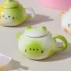 Cats Ear Shaped Ceramic Teapot Ornament Miniature Tea Set Accessories with Unique Cats Ears Small Tea Set view 4