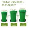 8 13 26 32 63 Gallon Heavy Duty Plastic Garbage Cans Easy to push and pull Trash Cans with Wheels Attached Snap Lock Lid and Heavy-Duty Handles Versatile Home & Commercial(Black,100L/26 Gallon) view 2
