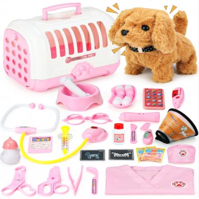 Vet Doctor Kit for Toddlers 3-5, Kids Play Set with Interactive Toy Puppy