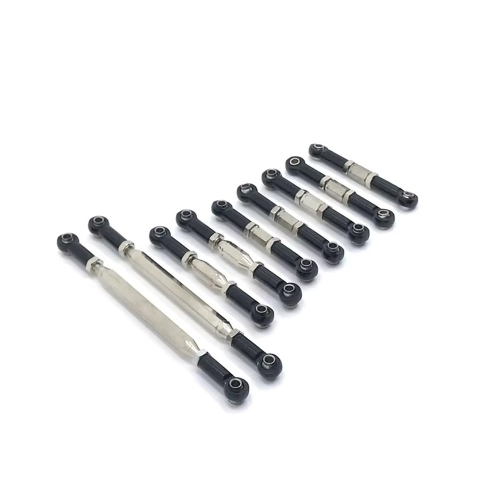 RC Parts Spare Parts for WLtoys 12427 12429 12428 12423 FY01 FY02 FY03 Metal Adjustable Linkage RC Car Parts Accessories and Upgrades Replacement Repair(Black)