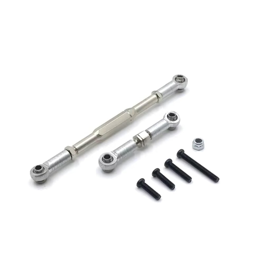 Rc Upgrade Spare Parts for WPL C14 C24 B14 B16 B24 B36 for HengLong for FeiYu for JJRC Metal Upgrade Front Axle Steering Rod RC Car Parts Accessories Repair(Silver)