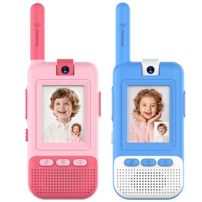 Video Walkie Talkies for Kids 2 Pack, Rechargeable 1000mAh, Rotatable HD Camera, Long Range Outdoor Toys for Camping, Hiking, Travel, Christmas Birthday Gifts for Girls Boys 3-12 Year Olds