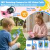 Video Walkie Talkies for Kids 2 Pack, Rechargeable 1000mAh, Rotatable HD Camera, Long Range Outdoor Toys for Camping, Hiking, Travel, Christmas Birthday Gifts for Girls Boys 3-12 Year Olds view 2