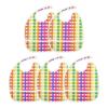 Dussdil Baby Bibs for Boys Girls Rainbow Sparkling Plaid Tartan Infant Toddler Drool Feeding Teething Bib Adjustable Closure Scraps Pocket 5 Pack view 1
