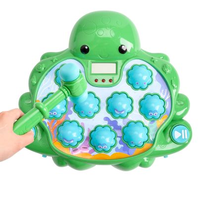 MIZPLAY Octopus Whack-a-Mole Toy for Toddlers;Electric Pounding Game with Scoring Mode;Music & Lights,Adjustable Volume;Interactive Hammer Toys, Birthday Gift for Kids Boys Girls Ages 2 3 4 5 (Green)