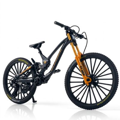 Kuasting 1:8 Scale Mountain BicycleBike Toy DS Finger Bicycle Model Alloy MTB Desktop Decoration DH Bike Action Figurine Toy for Collectible (33 Black)
