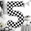 KatchOn Checkered Number 5 Balloon 40 Inch 5th Birthday Decorations for Boy view 1