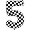 KatchOn Checkered Number 5 Balloon 40 Inch 5th Birthday Decorations for Boy view 3