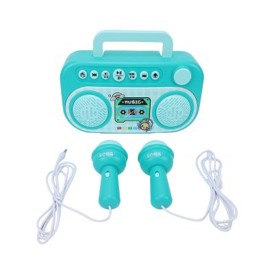 Kids Karaoke Machine with 2 Built-in Microphones, Green ABS Portable