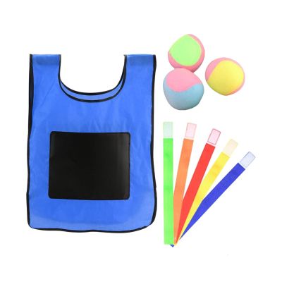 Fonowx Stick Dodgeball Vest Game Set for Kids Featuring Sticky Ball Vest Dodgeball Tag Sport Game Props Cloth Suitable for Children, S Blue
