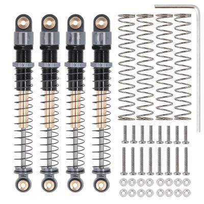 Rc Special Shock Absorber for Axial AX24 for SCX24 1/24 51mm Aluminum Long Travel Threaded Double Barrel Shocks RC Crawler Upgrade(4PCS Grey)
